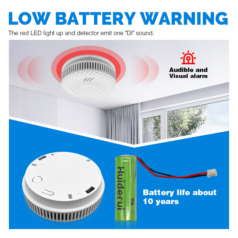 Smart WiFi Smoke Detector Tuya - 10-Year Battery Life